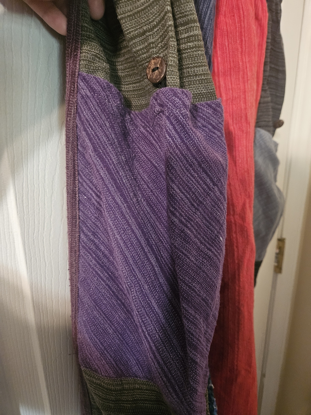 Harem Pants Multi-Panel Casual Drawstring Pants - Green & Plum - Picture 3 of 5
